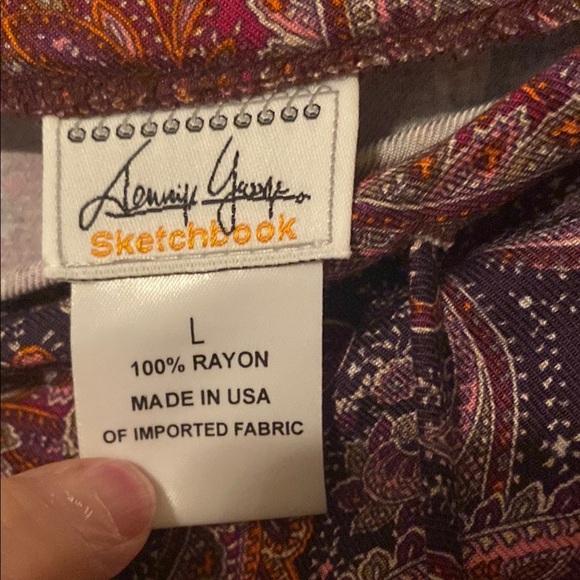 Jennifer George Sketchbook - Drawstring Maxi Skirt Pasley Pattern Size Large - Picture 6 of 8